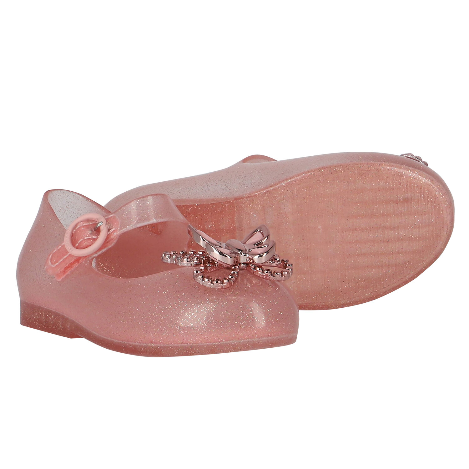 Younger Girls Pink Butterfly Jelly Shoes, 1, hi-res